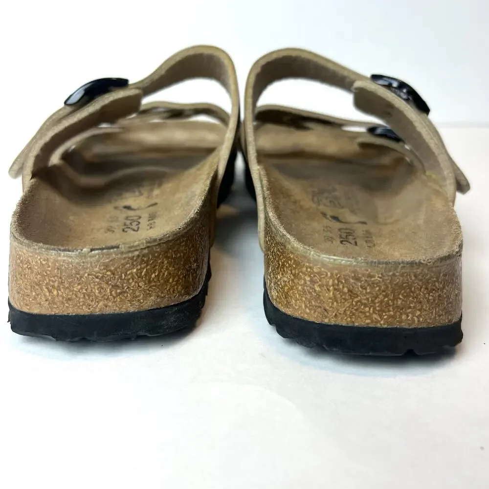 Birkenstock Birki's Gold Snakeskin Nepal Criss Cross Double Strap Sandals Size 8
